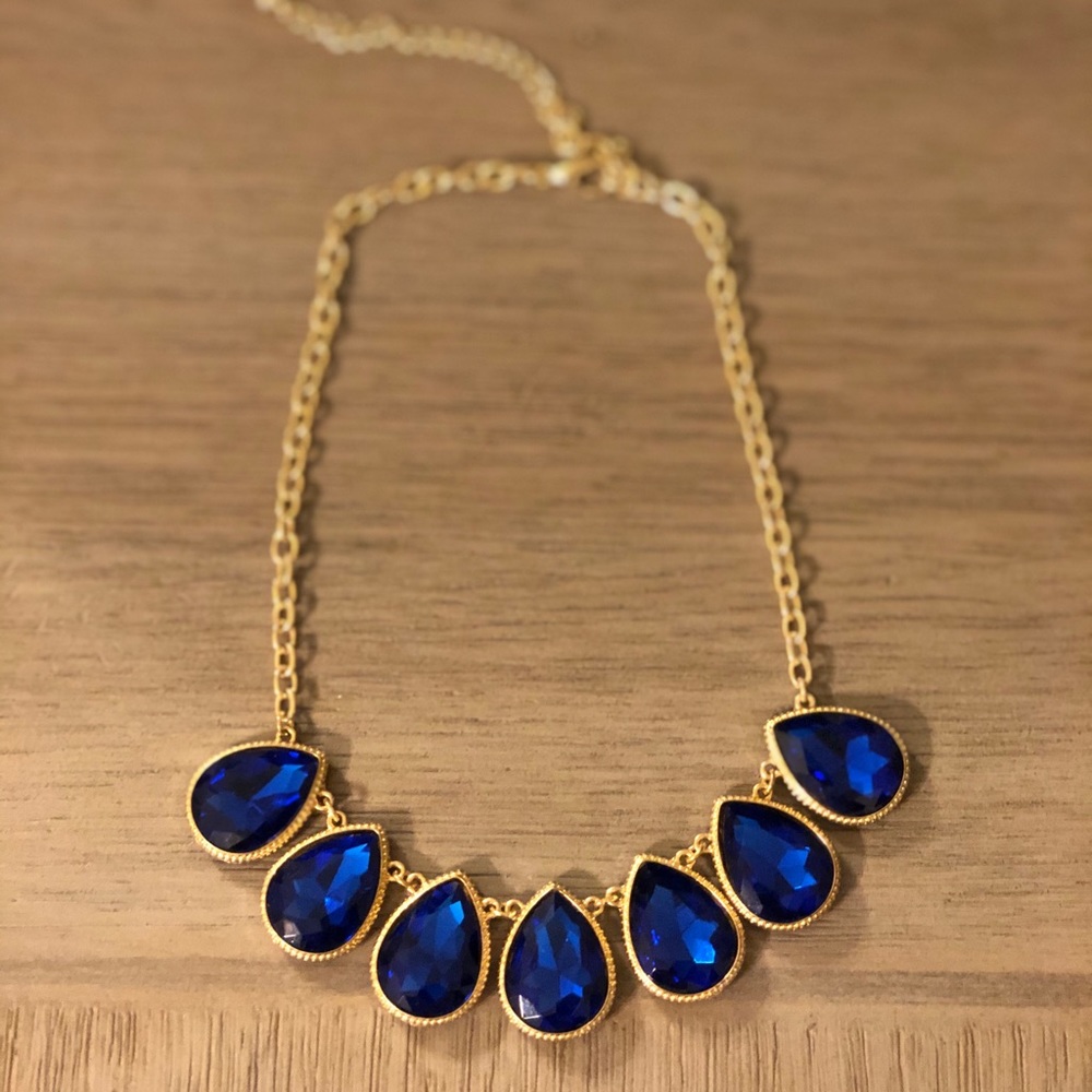 Blue and Gold jeweled necklace